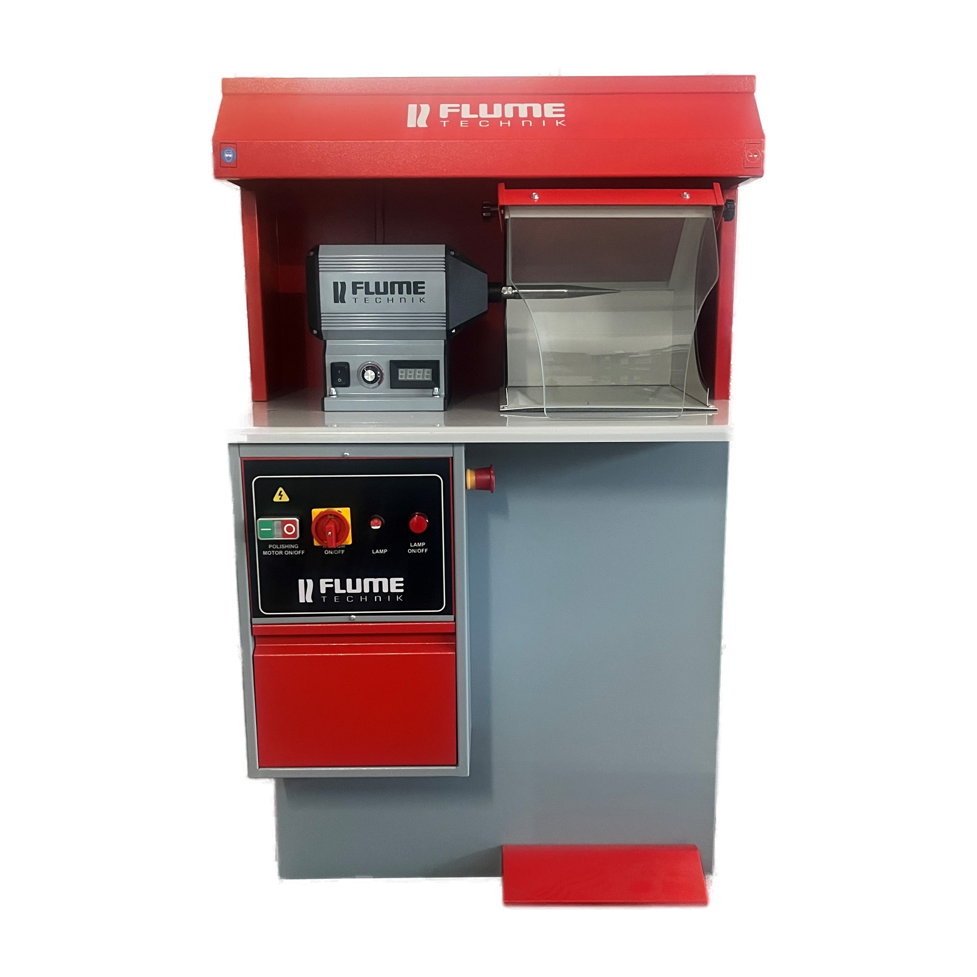 Poliermaschine 01-GLP mit Absaugung und LED-Beleuchtung, Einzelarbeitsplatz
