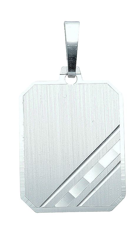 Gravurplatte 3 Stück Silber 925/rh eckig