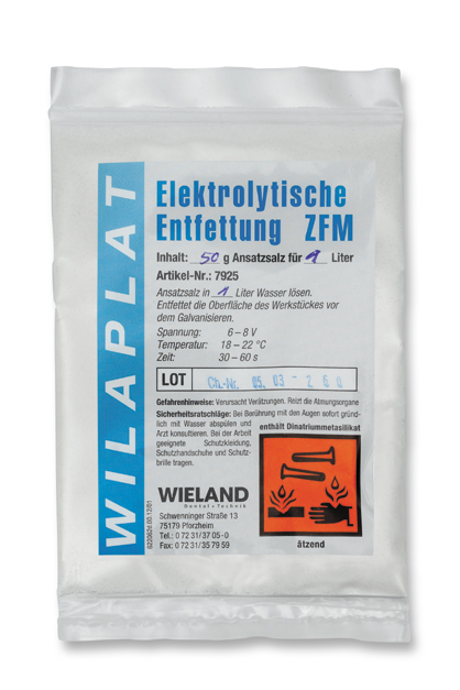Elektrolytische Entfettung ZFM, 50 g Ansatzsalz Wieland