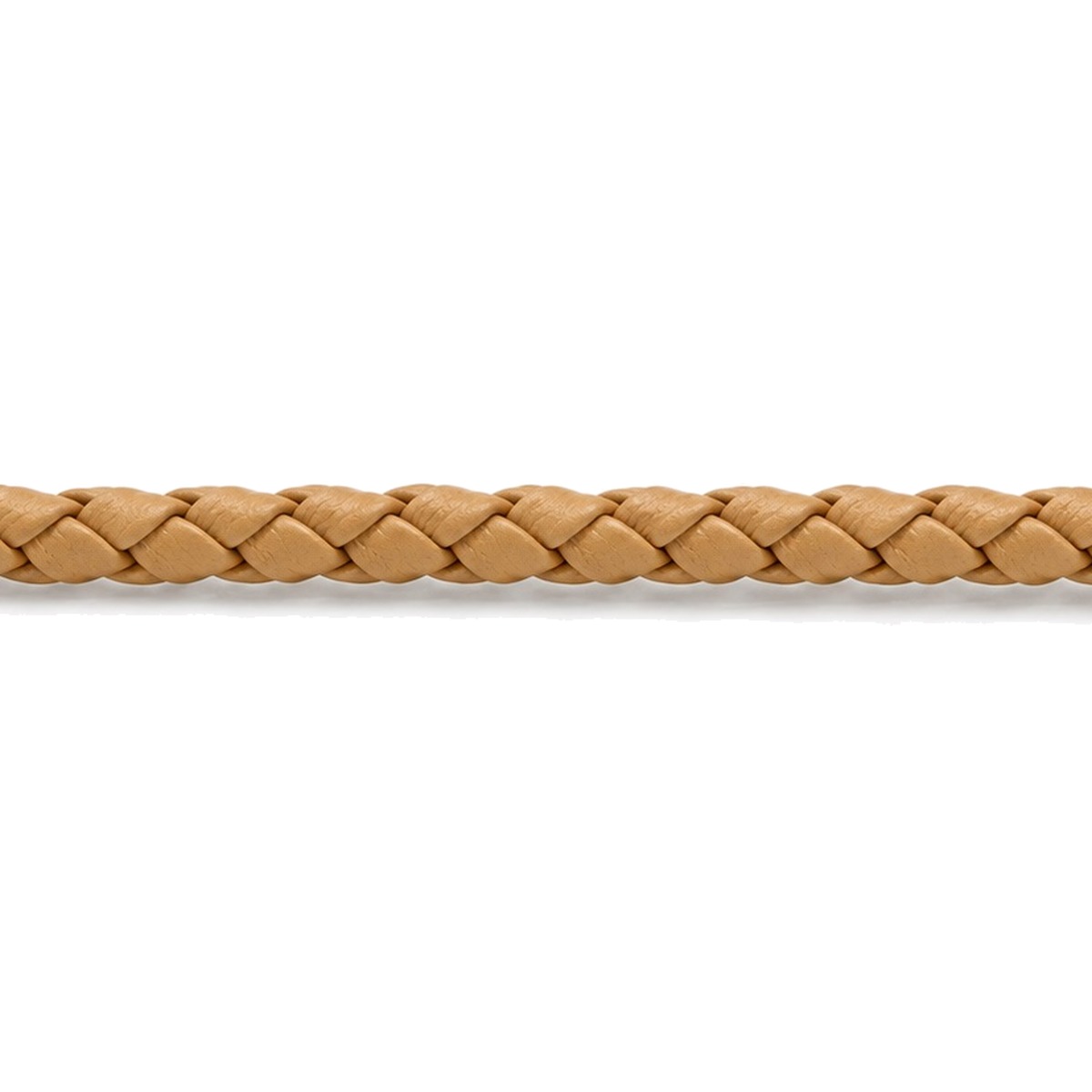 Lederband geflochten Rindleder Ø 3 mm, sand, Länge 1 m