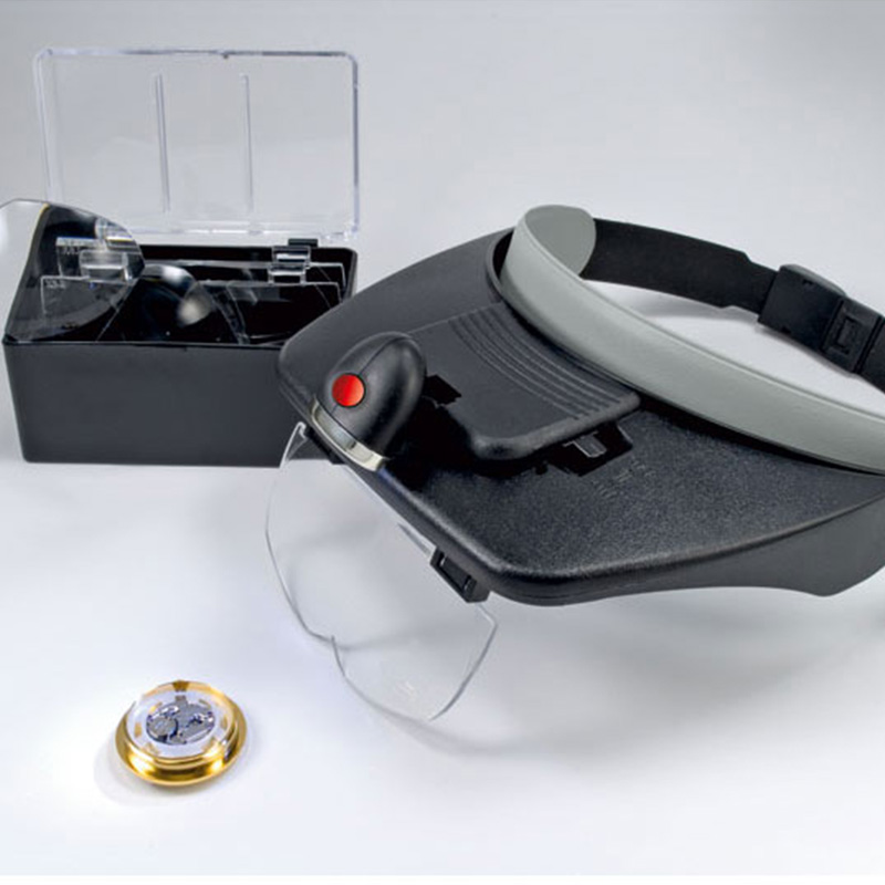 Binocular magnifier with light