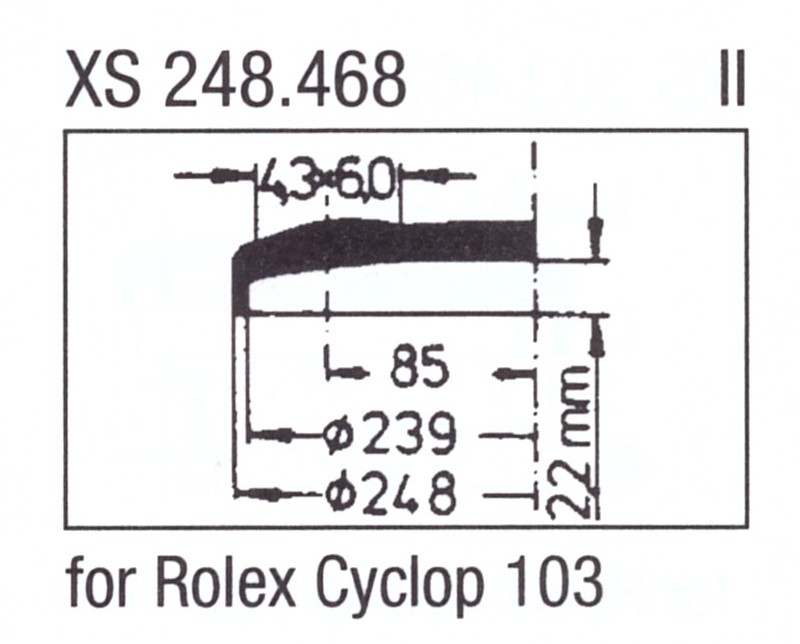 Glas XS 248.468 Stülpglas mit Lupe Kunststoff