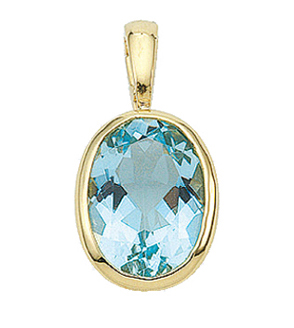 Charm for chain gold 585/GG, aquamarine