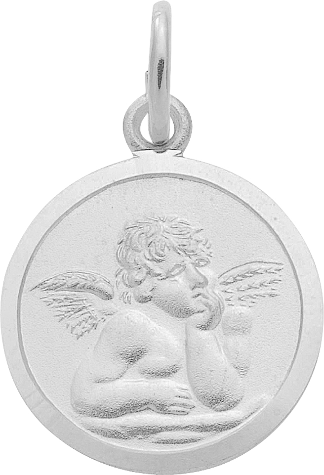 Medal white gold 333/WG Cupid, round