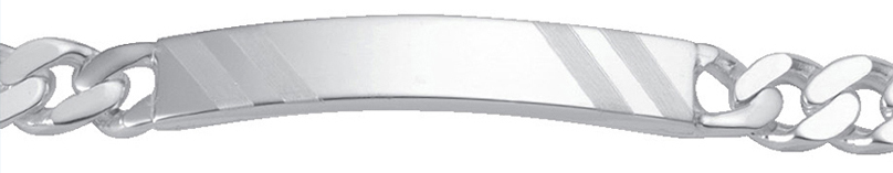 Id-Armband Silber 925/-, Flachpanzer 21cm