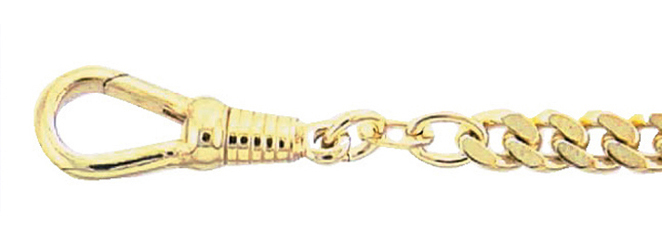 Watch chain double, flat curb chain 26 cm