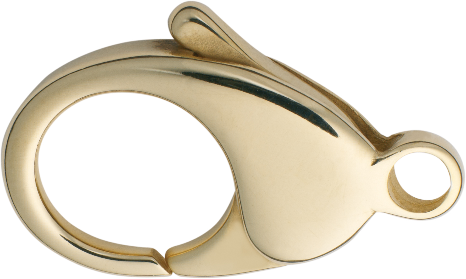 Carabiner curved gold 585/-Gg 23,00mm cast