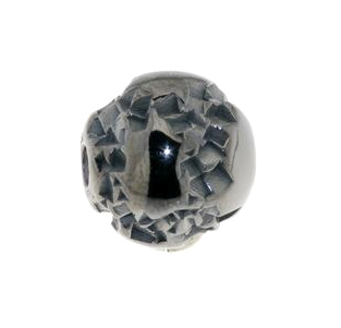 Interchangeable clasp silver 925/- black rhodanised, ball, Ø14.00mm