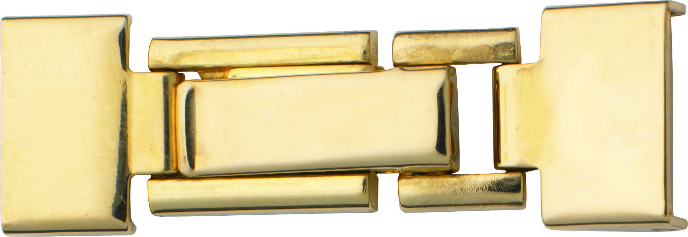 Pull lock, metal, 10.5/9.5mm, yellow, gold-plated, polished