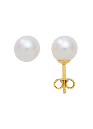 Ear studs gold 333/GG, cultured pearl 8.00 mm
