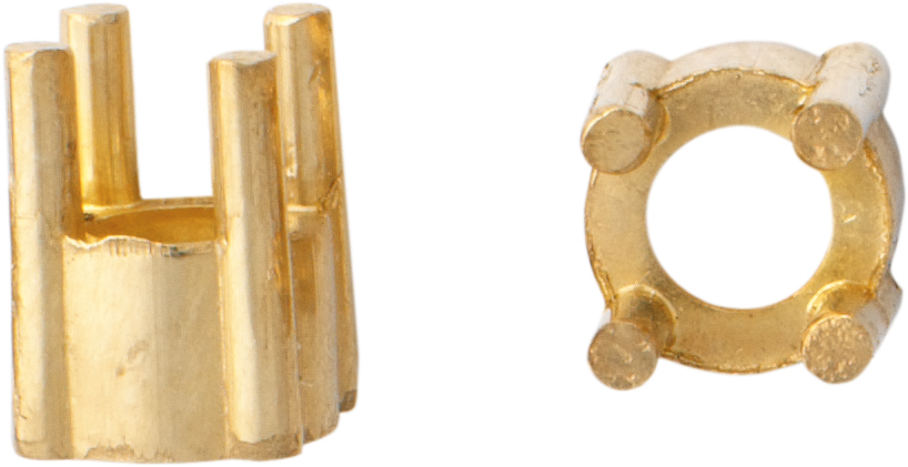 Ear stud setting straight gold 585/-Gg Ø 1.30mm, height 2.50mm with 4 prongs