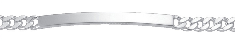 Id-Armband Silber 925/rh Flachpanzer 21cm