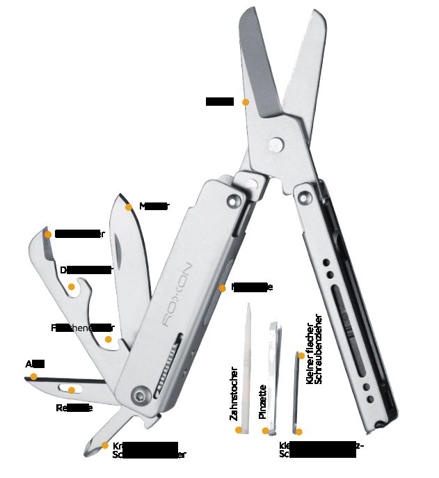 Roxon mini multitool - maakt indruk met 13 doordachte functies en handigheid