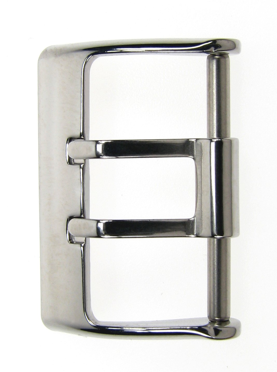 Double pin buckle, stainless steel, 20mm, steel polished