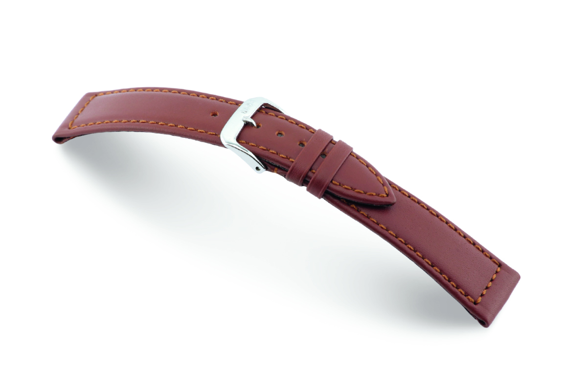 Leather strap Laguna 20 mm mahogany Waterproof