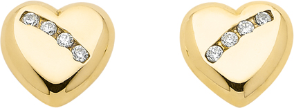 Ohrstecker Gold 333/GG, Zirkonia, Herz