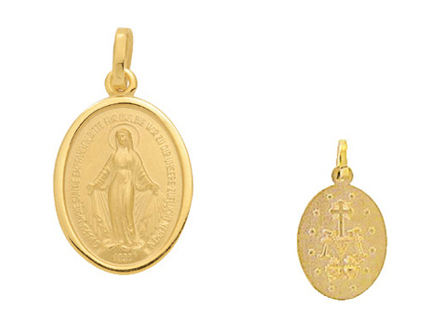 medaille goud 333/gg maagd Maria, ovaal