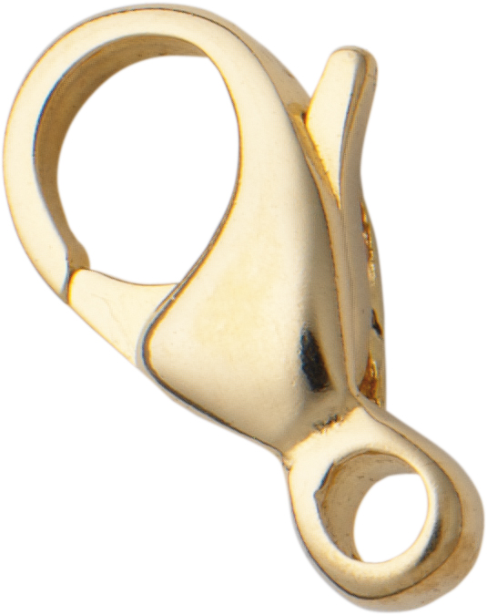 Carabiner curved gold 585/-Gg 11,00mm cast