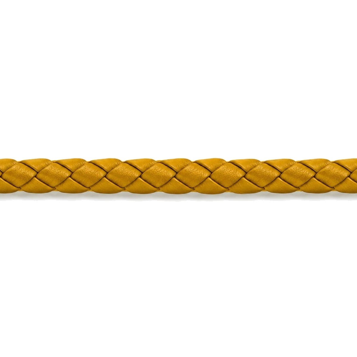 Lederband geflochten Rindleder Ø 3 mm, gelb, Länge 1 m