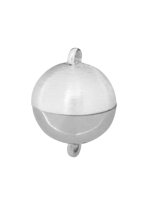 Magnetic clasp silver/palladium 925/- matte/PD-polished, ball Ø 9.00mm