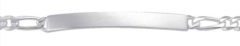 Id-Armband 3 Stück Silber 925/-, Figaro 21cm
