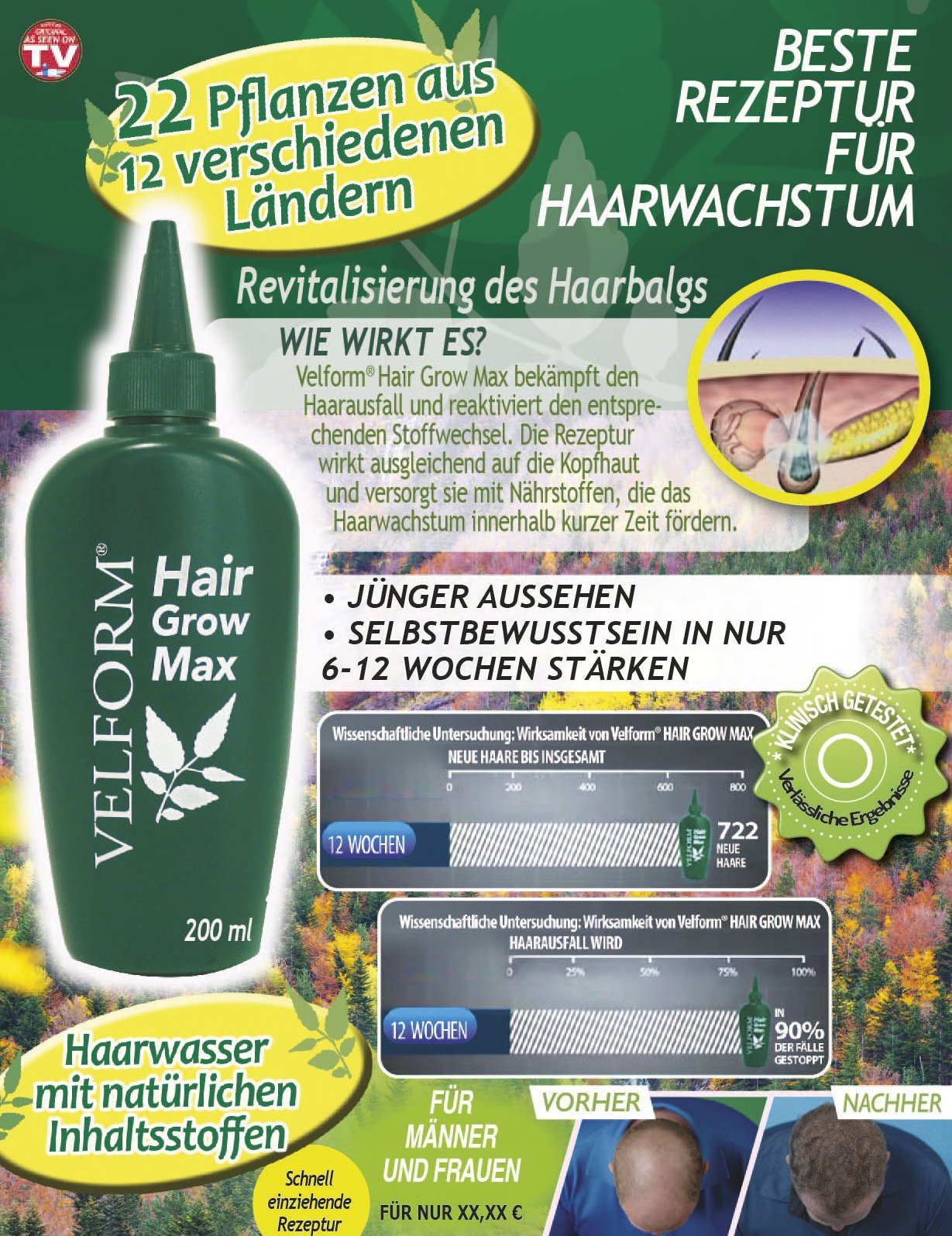 _ Velform Hair Grow Max - Haarwuchsmittel - 200ml