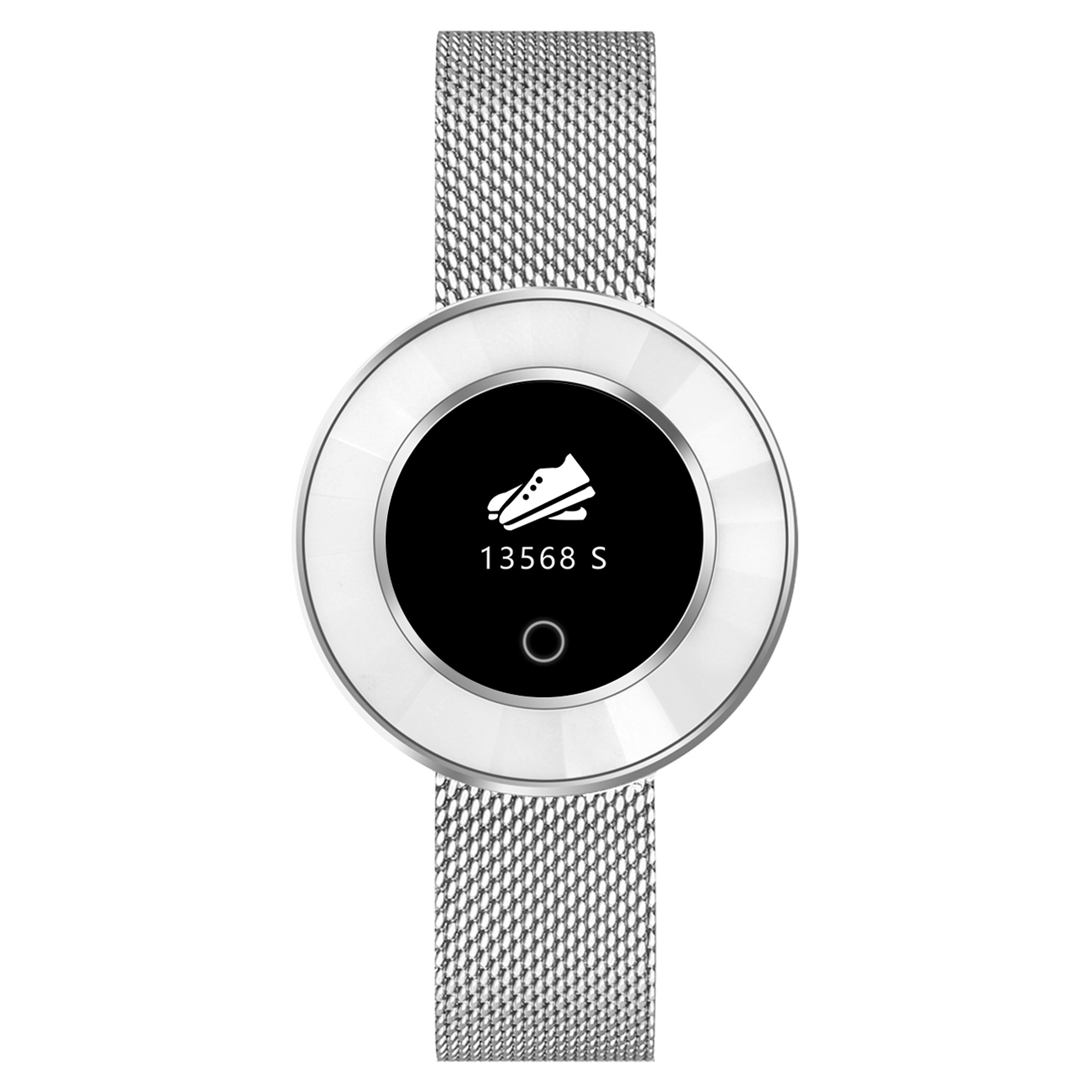 Fitness Tracker, silver, Mesh Bracelet