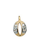 Letter pendant gold 585/rh   O, diamond 0.02 ct. WPI