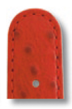 Lederband Dundee 16mm rood met Struisvogelprint