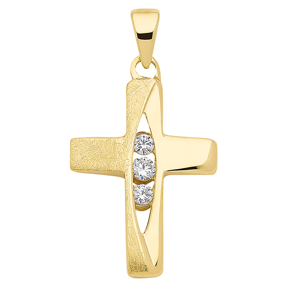 Kreuz Gold 333/GG mattiert/poliert