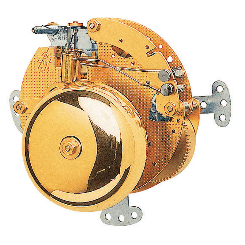 _ Table clock movement Hermle 130-070, 8 days, floating balance, stroke on double bell