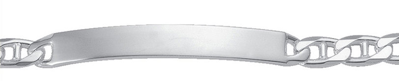 Id-Armband Silber 925/-, Stegpanzer 19cm