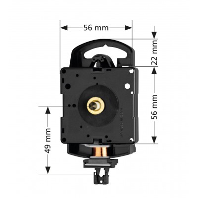 Quartz pendulum clock movement Junghans 817, HSL 20mm