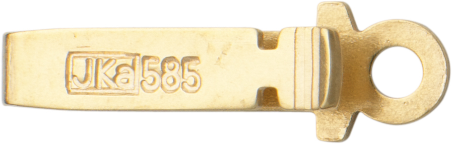 Zaczep do szufladki złoto 585/-żółte złoto jednorzędowy dł. 9,00 x szer. 2,35mm