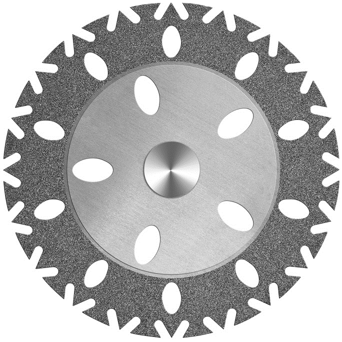 Diamant Scheibe, perforiert, gezahnt, beidseitig belegt