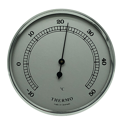 Thermometer inbouw weerinstrument Ø 65 mm, zilverkleurig