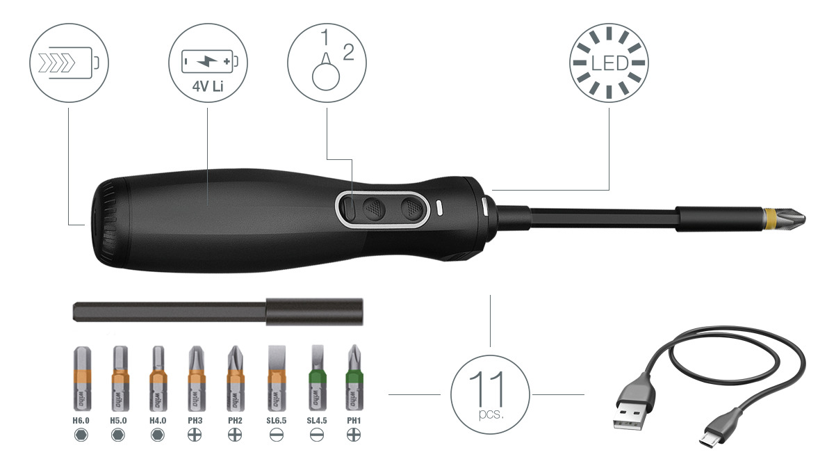 WIHA cordless electric screwdriver with power