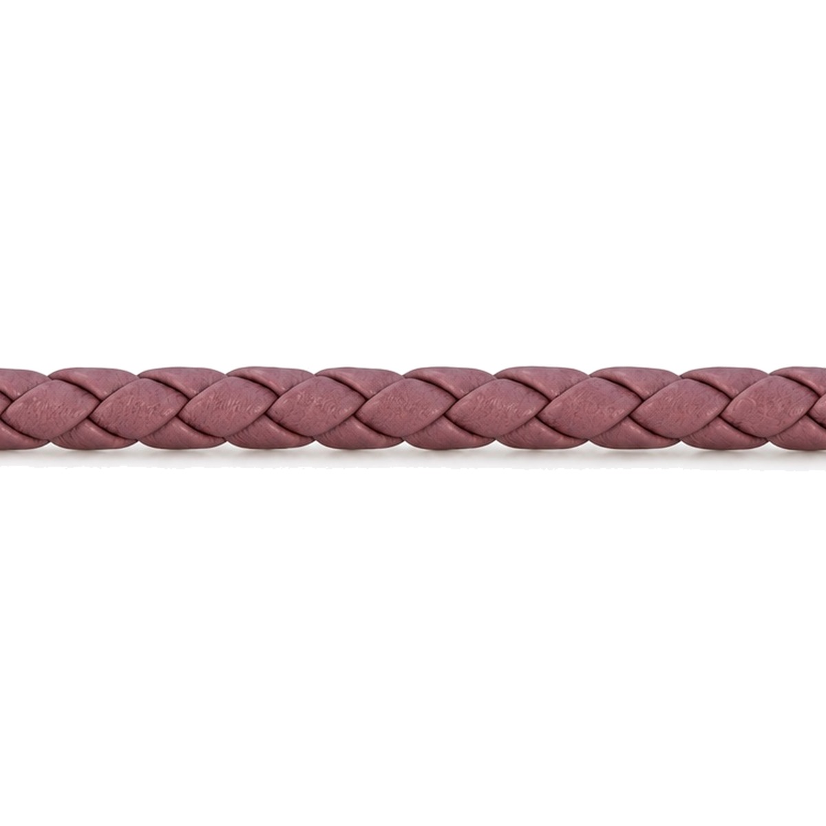 Lederband geflochten Rindleder Ø 3 mm, altrosa, Länge 1 m