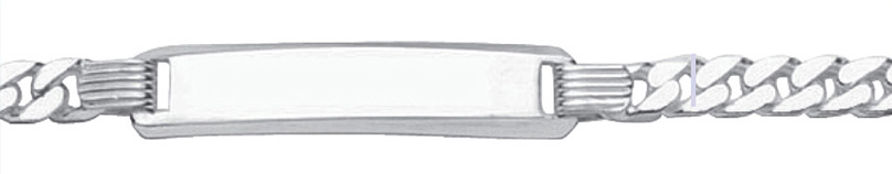ID-armband 3 stuks zilver 925/-, vlakke schakels 19cm