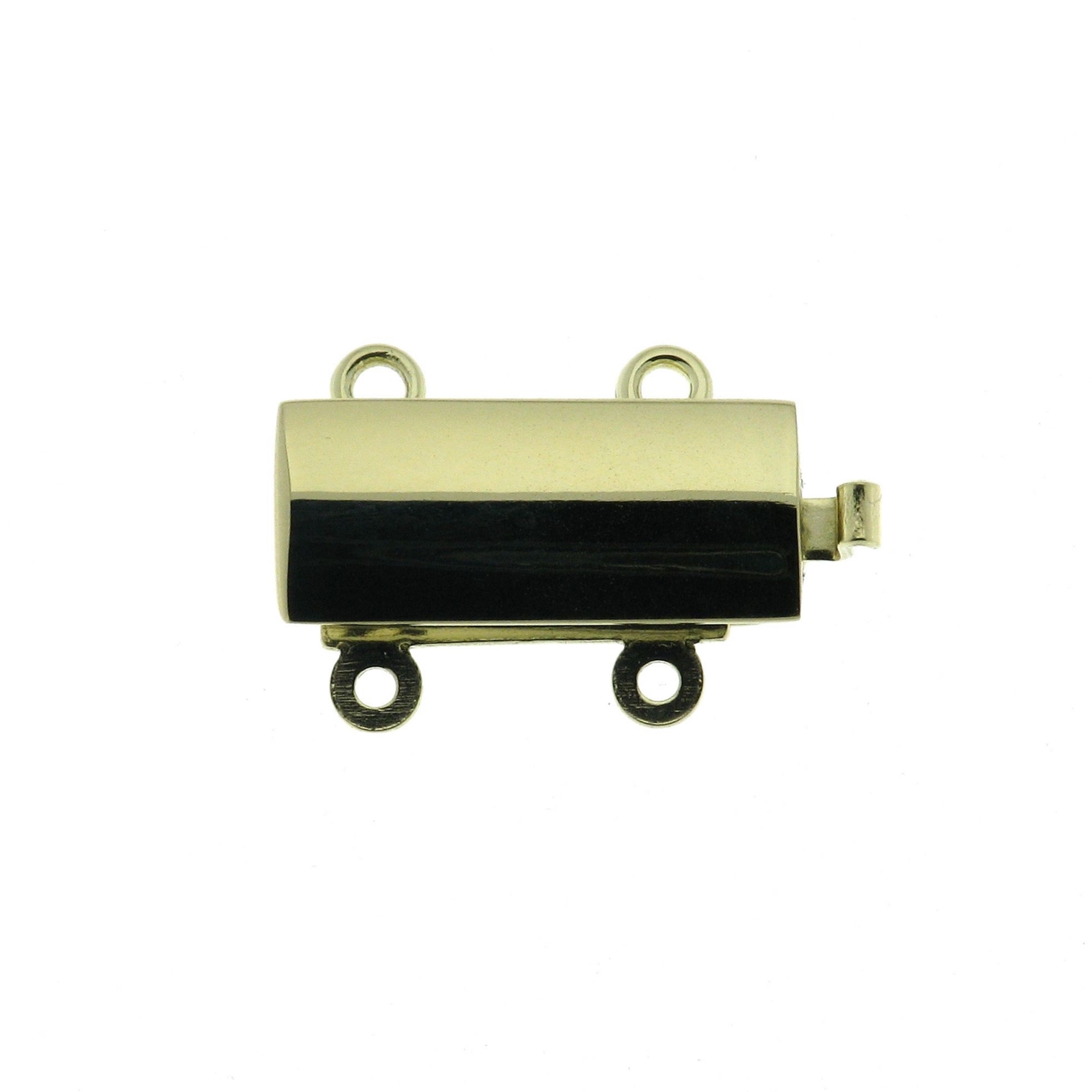 _ Schmuckschließe 2-reihig Gold 585/-Gg, rechteckig, L 15,00 x B 6,0 mm