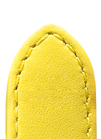 Pasek skórzany Lifestyle 14mm żółty szyty