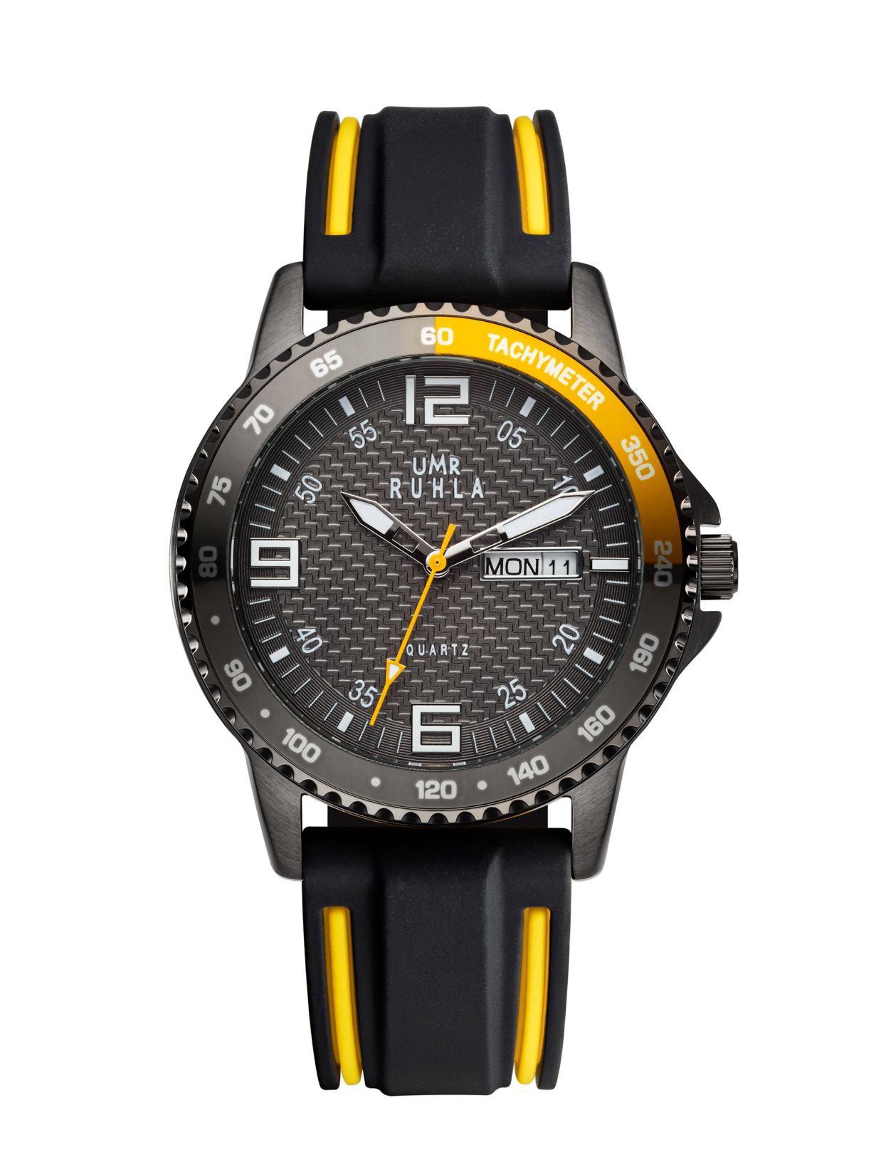 Uhren Manufaktur Ruhla - Armbanduhr Sport - schwarz-gelb