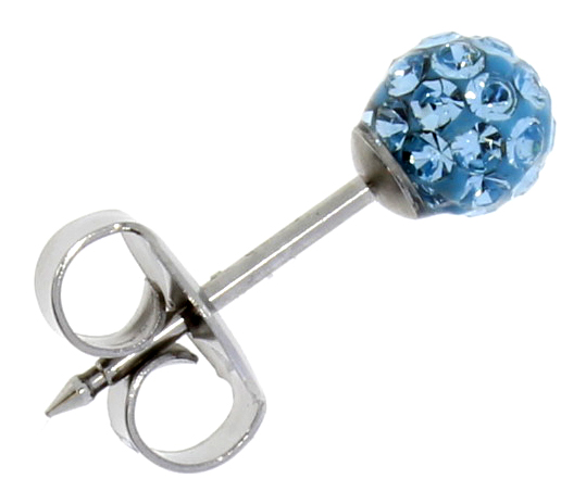 First ear stud System 75 Fireball aquamarine white Studex