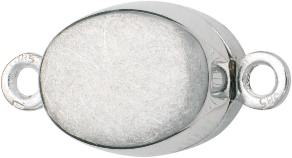 _ Magic-Power Magnetschließe Gold 585/-Wg mattiert, oval/flach 10,00 x 8,00mm