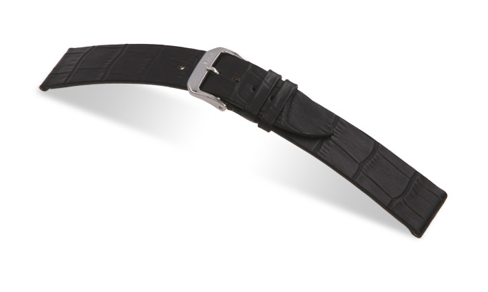 Leather strap Charleston 18mm black with alligator imprinting