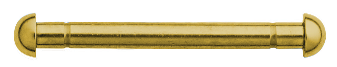 Strap pin, metal, length 12.00mm, Ø 1.40mm, yellow, gold-plated