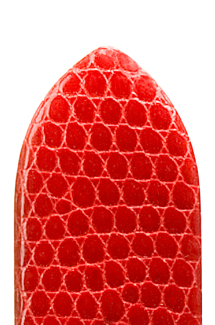 Lederband Eidechse Klassik 18mm rot glatt, glänzend