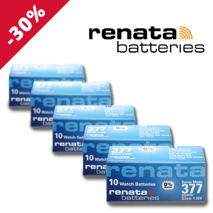 RENATA-Aktionsangebot: 1000 Knopfzellen mit 364, 371 und 377 - mehr als 30% sparen!