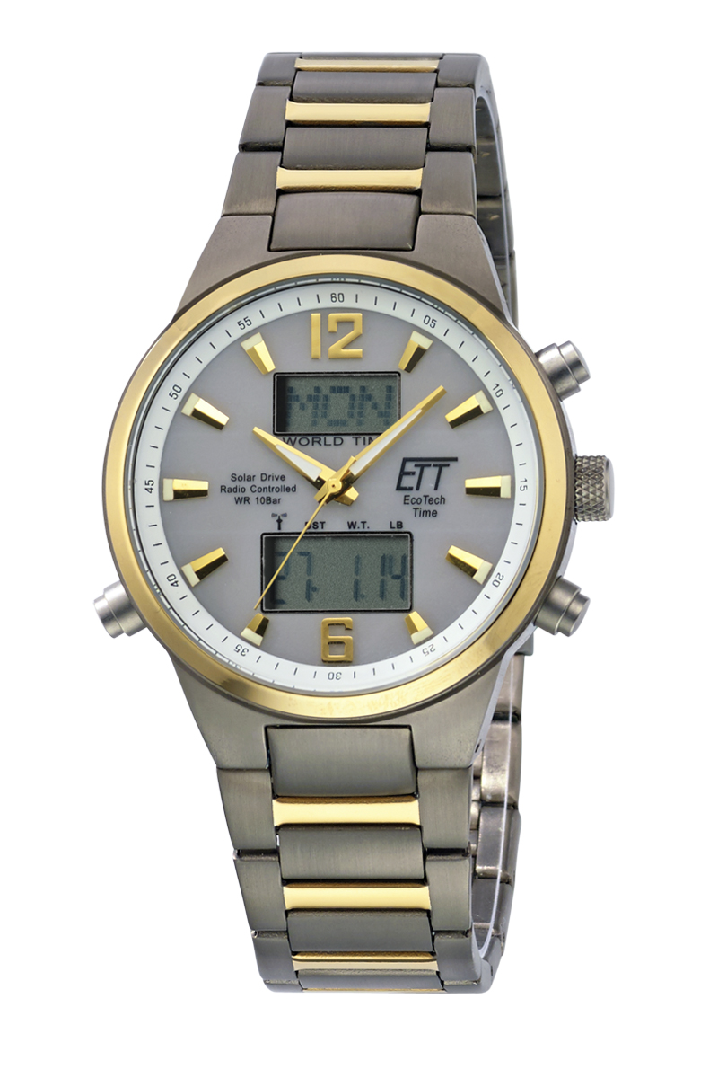 Eco Tech Time Solar Drive Funk Everest II Titan Herrenuhr World Timer - EGT-11323-10M