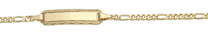ID bracelet gold 333/GG, Figaro 14cm